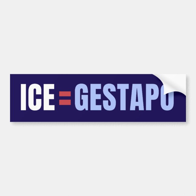 Adesivo Para Carro ICE Equals Gestapo Anti Trump (Frente)
