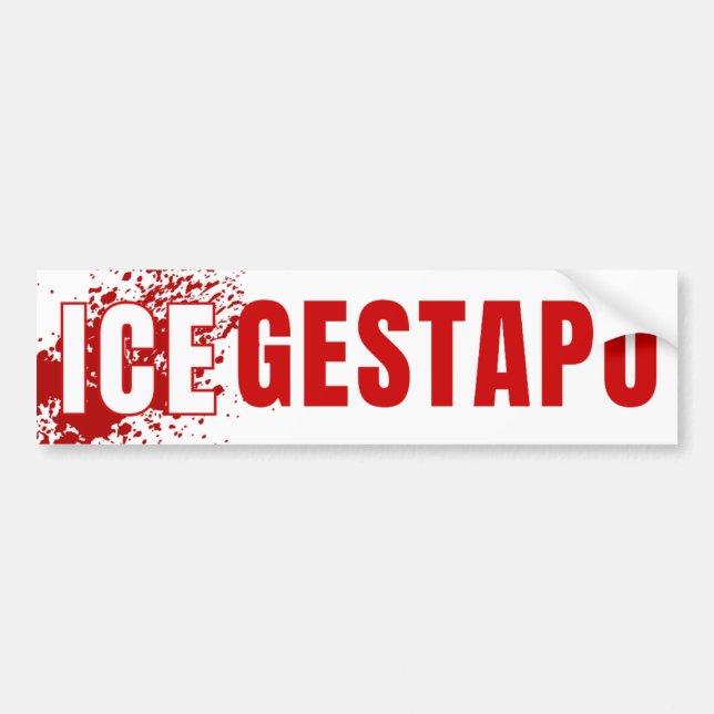 Adesivo Para Carro ICE Equals Gestapo Anti Trump (Frente)