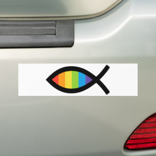 Adesivo Para Carro Ichthys Jesus Fish LGBTQ Gay Christian
