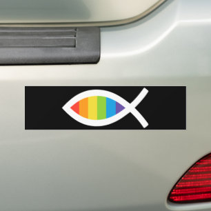 Adesivo Para Carro Ichthys Jesus Fish LGBTQ Gay Christian