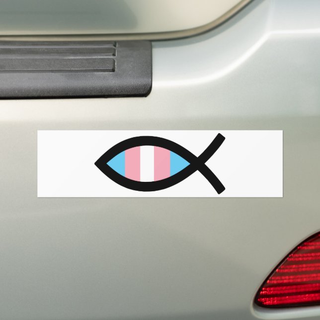 Adesivo Para Carro Ichthys Jesus Fish LGBTQ Transgender Christian (No carro)
