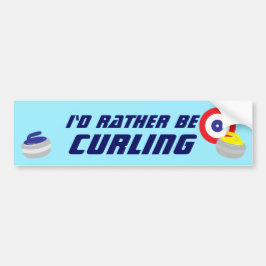 Adesivo Para Carro Id Rather Be Curling Fun Ice Sport