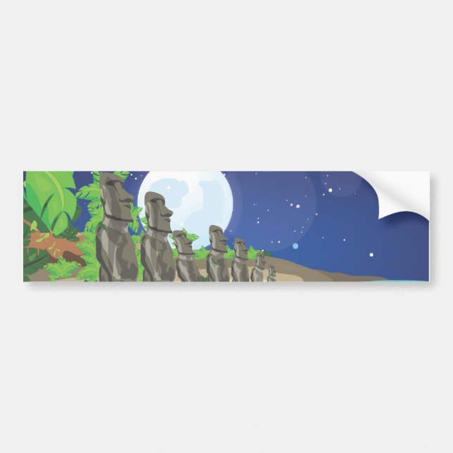 Adesivo Para Carro Ilha de Páscoa Moai (Frente)