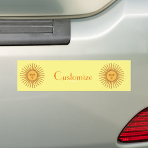 Adesivo Para Carro Ilustração de arte com face Sun Thunder_Cove