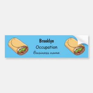 Adesivo Para Carro Ilustração de desenho animado burrito