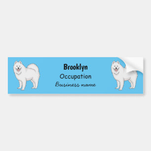 Adesivo Para Carro Ilustração de desenho animado com cão Samoyed