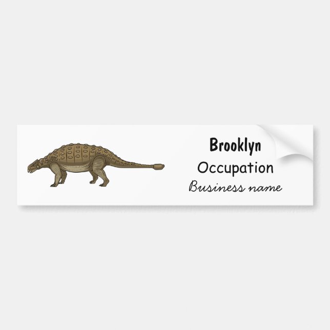 Adesivo Para Carro Ilustração de desenho animado de Ankylosaurus (Frente)