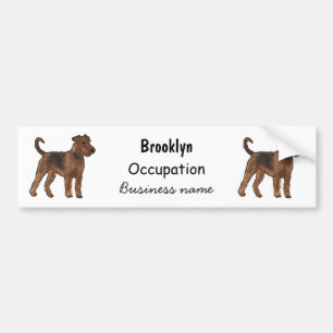 Adesivo Para Carro Ilustração de desenho animado de cão Airedale terr