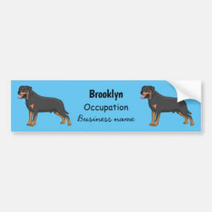 Adesivo Para Carro Ilustração de desenho animado de cão rottweiler
