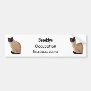 Adesivo Para Carro Ilustração de desenho animado de gato siamês