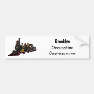 Adesivo Para Carro Ilustração de desenho animado de locomotiva a vapo