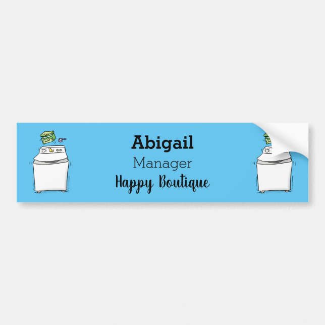 Adesivo Para Carro Ilustração de desenho animado de máquina de lavar  (Frente)