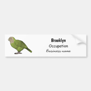 Adesivo Para Carro Ilustração de desenho animado de pássaro Kakapo
