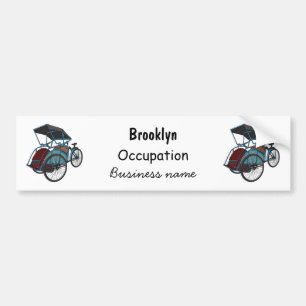 Adesivo Para Carro Ilustração do desenho do rickshaw Ciclo