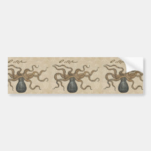 Adesivo Para Carro Ilustração Octopus Vintage Kraken