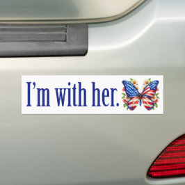 Adesivo Para Carro I'm With Her Cute Kamala Harris Butterfly