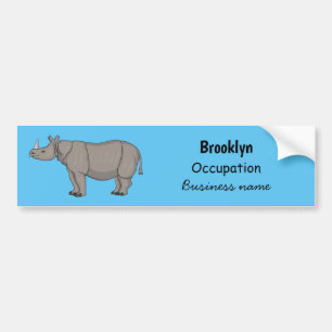 Adesivo Para Carro Imagem do desenho animado de Javan rhinoceros