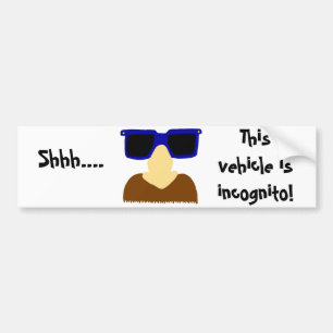 Adesivo Para Carro Incognito bigode e óculos