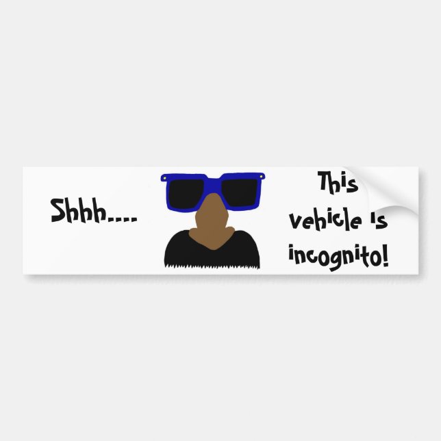 Adesivo Para Carro Incognito bigode e óculos (Frente)