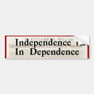 Adesivo Para Carro Independência contra na dependência política