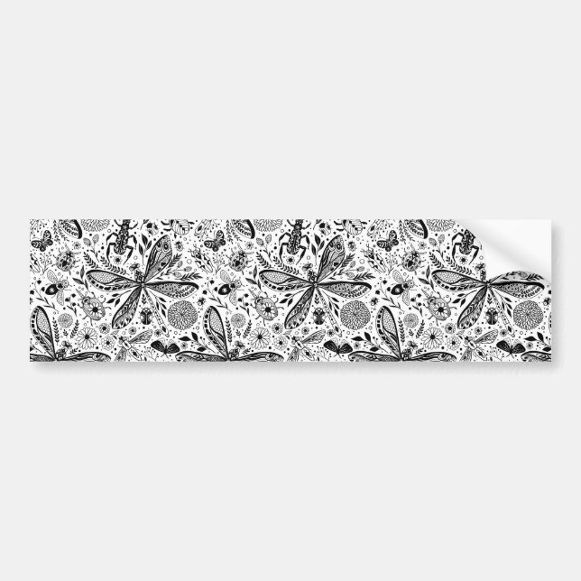 Adesivo Para Carro Insetos de porta em azul escuro (Frente)