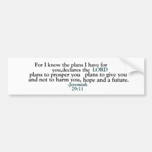 Adesivo Para Carro Inspirational Jeremiah 29:11