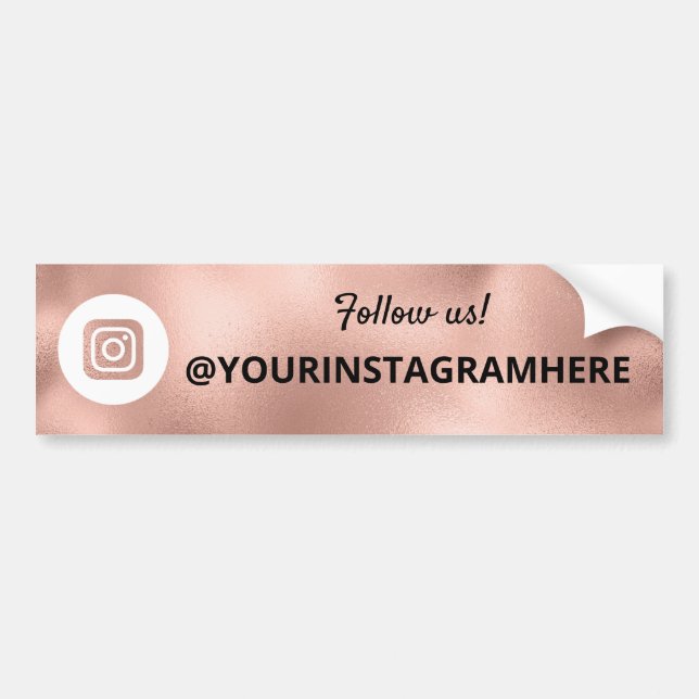 Adesivo Para Carro Instagram Promocional Rose Gold (Frente)