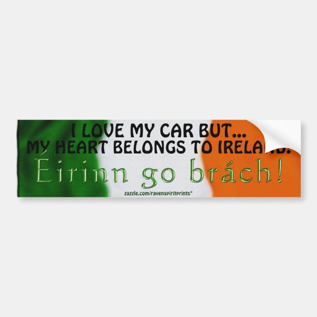 Adesivo Para Carro IRISH FLAG GIFT RANGE ~ Eirinn vai se arrebentar! (Frente)