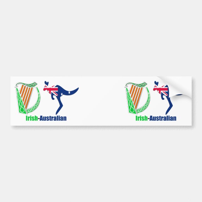 Adesivo Para Carro Irish Harp-Austrália flag Pára-choque-Sticker (Frente)