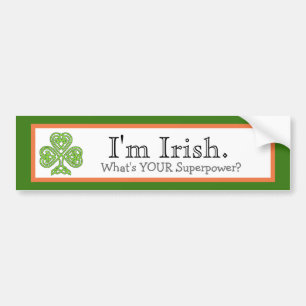 Adesivo Para Carro Irlandês Superpower Engraçado
