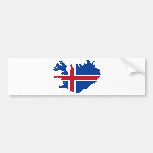 Adesivo Para Carro Islândia É mapa da bandeira de Ísland (Frente)