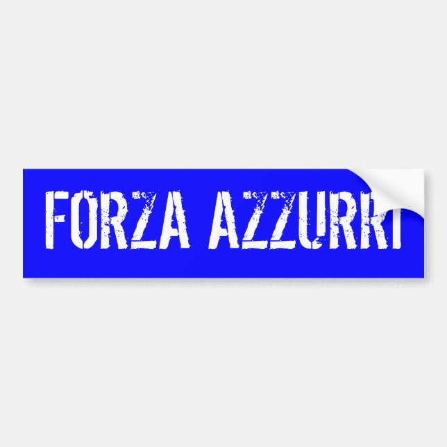 Adesivo Para Carro Itália "FORZA AZZURRI" (Frente)