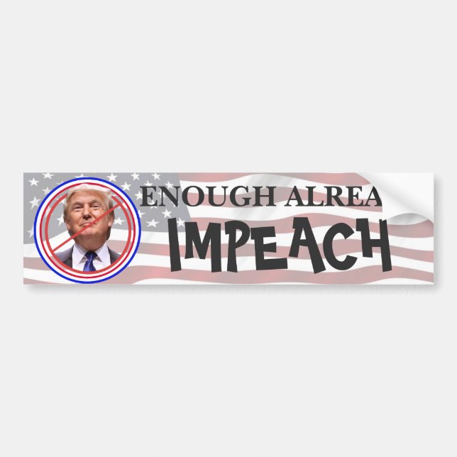 Adesivo Para Carro Já Chega, Impeach! Anti Trump Pára-choque (Frente)