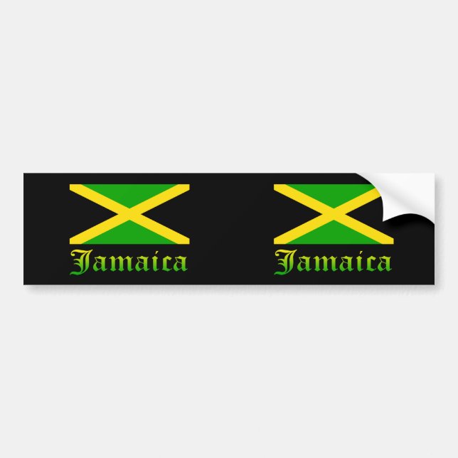 Adesivo Para Carro Jamaica Flag, Black, Green and Yellow (Frente)