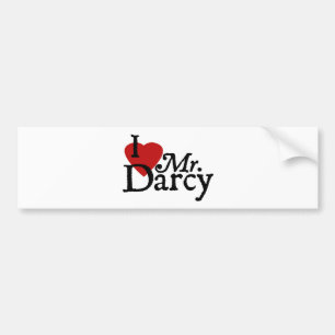 Adesivo Para Carro Jane Austen EU AMO o Sr. Darcy