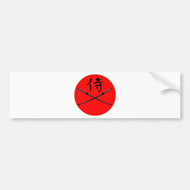 Adesivo Para Carro Japonês Katana e Kanji do samurai (Frente)