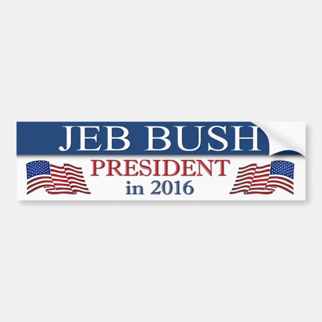 Adesivo Para Carro Jeb Bush 2016 Patriótico (Frente)