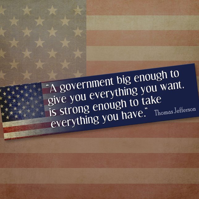 Adesivo Para Carro Jefferson: Cuidado com o grande governo (Criador carregado)