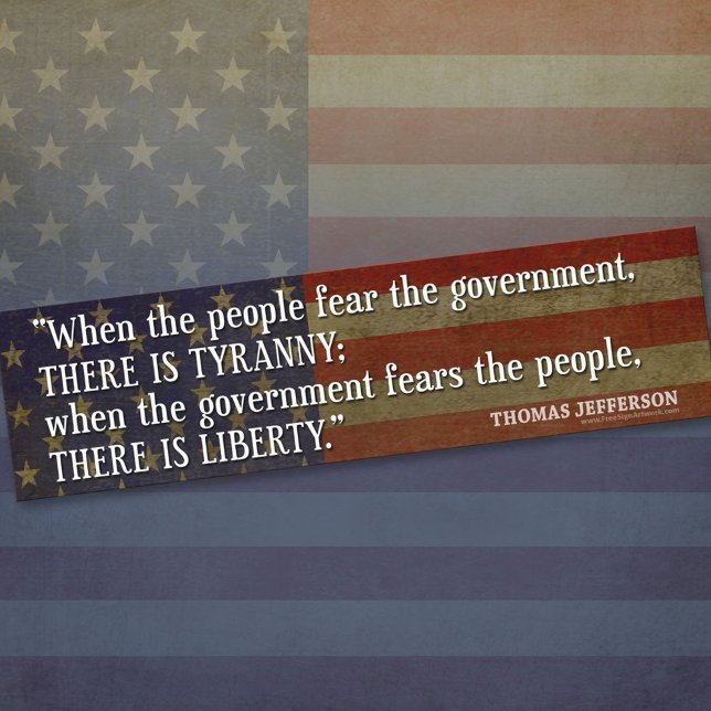 Adesivo Para Carro Jefferson: Liberty vs. Tyranny (Thomas Jefferson Bumper Sticker)