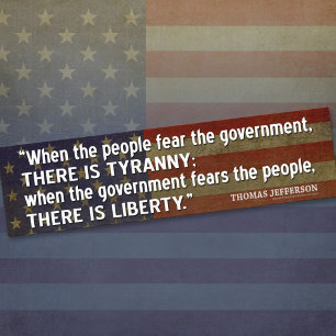 Adesivo Para Carro Jefferson Quote: Liberty vs. Tyranny