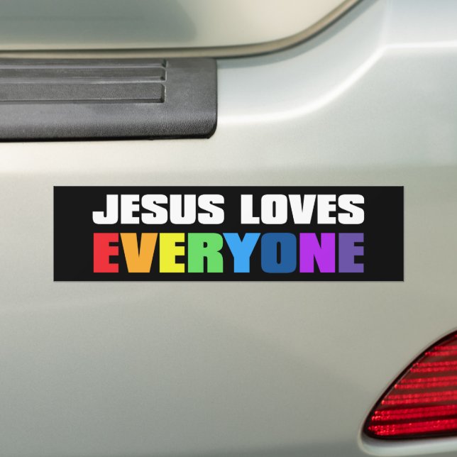 Adesivo Para Carro Jesus ama todos os cristãos LGBTQ (No carro)