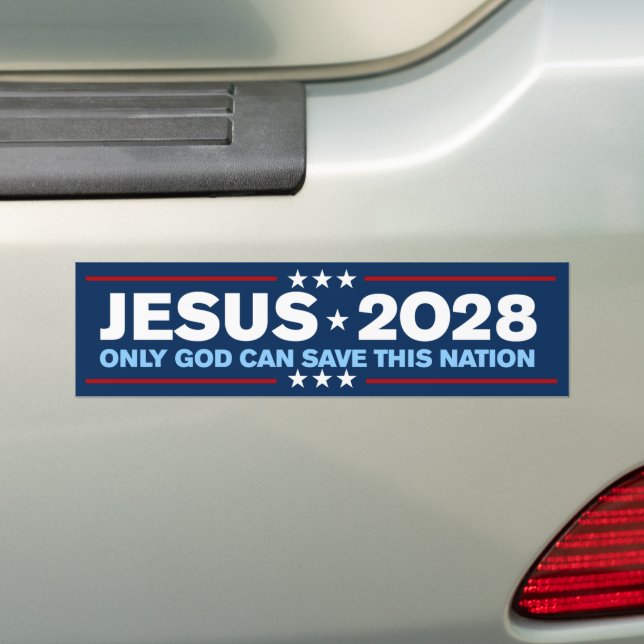 Adesivo Para Carro Jesus Cristo 2028 Só Deus Pode Salvar Esta Nação (No carro)