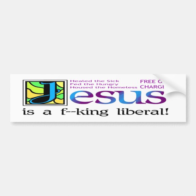 Adesivo Para Carro Jesus é um f--liberal do rei! (Frente)