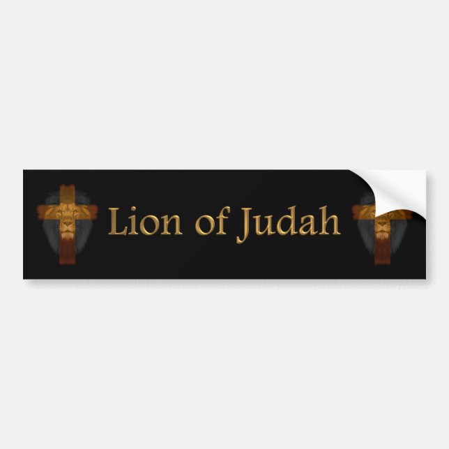 Adesivo Para Carro Jesus Leão de Judah Bumper Sticker (Frente)