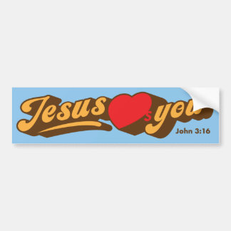 Adesivo Para Carro Jesus Te Ama Bumper Sticker