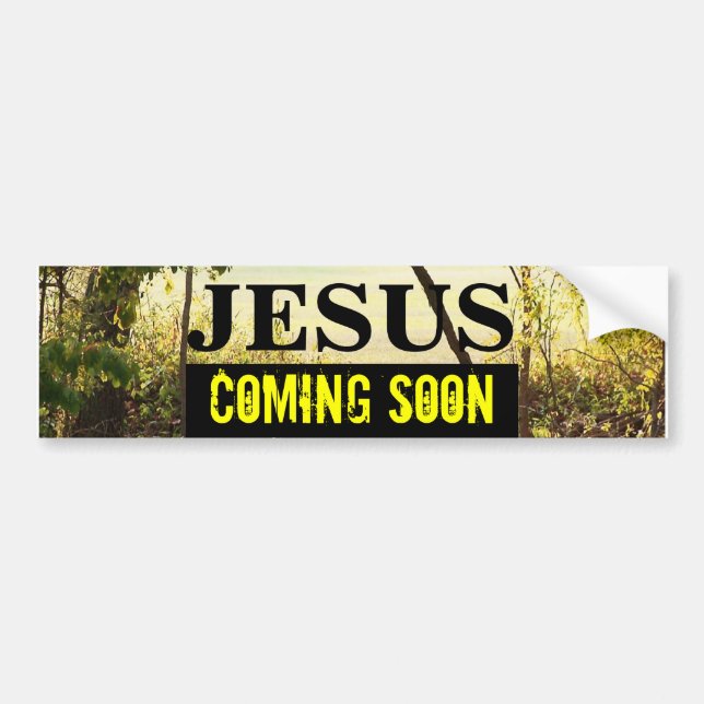 Adesivo Para Carro JESUS VINDO EM BREVE Bumper Sticker (Frente)