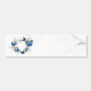 Adesivo Para Carro Jewelry Heart with Butterflies Morpho