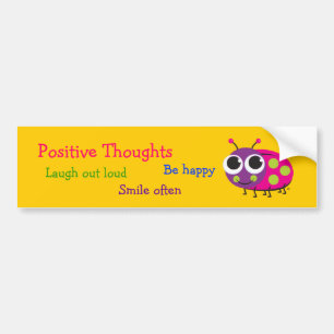 Adesivo Para Carro Joaninha bonito "pensamentos positivos "
