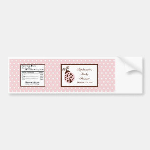 Adesivo Para Carro Joaninha do rosa da etiqueta da garrafa de água