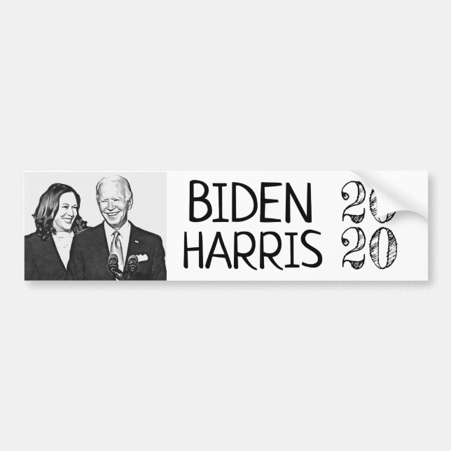 Adesivo Para Carro Joe Biden e Kamala Black and White Pictures 2020 (Frente)